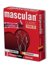 Розовые презервативы Masculan Classic Sensitive - 3 шт. - Masculan - купить с доставкой в Тюмени