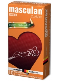 Розовые презервативы Masculan Classic Dotty+Ribbed с колечками и пупырышками - 10 шт. - Masculan - купить с доставкой в Тюмени