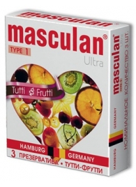 Жёлтые презервативы Masculan Ultra Tutti-Frutti с фруктовым ароматом - 3 шт. - Masculan - купить с доставкой в Тюмени