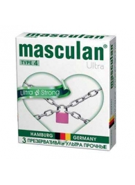Чёрные ультрапрочные презервативы Masculan Ultra Strong - 3 шт. - Masculan - купить с доставкой в Тюмени
