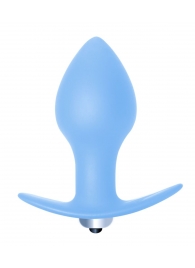 Голубая анальная вибропробка Bulb Anal Plug - 10 см. - Lola Games