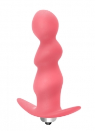 Розовая фигурная анальная вибропробка Spiral Anal Plug - 12 см. - Lola Games