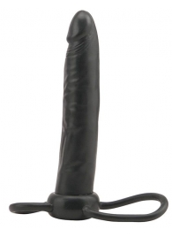 Чёрная насадка на пенис для анальной стимуляции WHATA MAN - 16 см. - Seven Creations - в Тюмени купить с доставкой