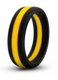 Черно-желтое силиконовое эрекционное кольцо Silicone Go Pro Cock Ring - Blush Novelties - в Тюмени купить с доставкой