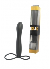 Черная насадка на пенис для двойной стимуляции Mojo BlackJack - 15 см. - Seven Creations - в Тюмени купить с доставкой