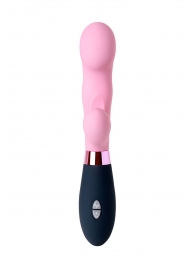 Розовый вибромассажер Ornella с клиторальным стимулятором - 21,5 см. - Eromantica