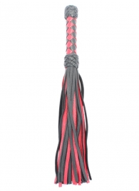 Черно-красная клеть с плетеной ручкой с ромбовидным узором - 45 см. - БДСМ Арсенал - купить с доставкой в Тюмени