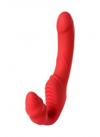 Красный безремневой страпон с вибрацией - ToyFa - купить с доставкой в Тюмени