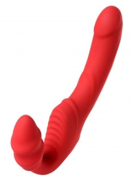 Красный безремневой страпон с вибрацией - ToyFa - купить с доставкой в Тюмени