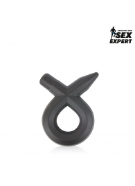 Черное силиконовое эрекционное кольцо Sex Expert - Sex Expert - в Тюмени купить с доставкой