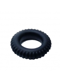 Черное силиконовое эрекционное кольцо-шина Sex Expert - Sex Expert - в Тюмени купить с доставкой