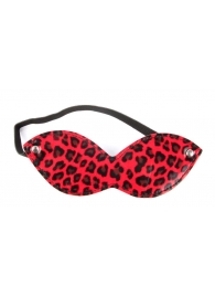 Красная маска на резиночке с леопардовыми пятнышками - Notabu - купить с доставкой в Тюмени