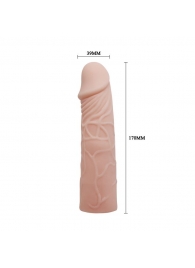 Закрытая телесная насадка-фаллос - 17 см. - Sex Expert - в Тюмени купить с доставкой