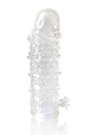 Закрытая прозрачная рельефная насадка Crystal sleeve - 13 см. - Erowoman-Eroman - в Тюмени купить с доставкой