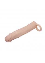 Насадка на пенис с кольцом для мошонки - 18 см. - Sex Expert - в Тюмени купить с доставкой
