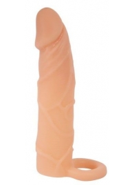 Насадка на пенис с кольцом для мошонки - 17,4 см. - Sex Expert - в Тюмени купить с доставкой