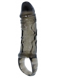 Закрытая насадка на фаллос с кольцом для мошонки - 15 см. - Sex Expert - в Тюмени купить с доставкой