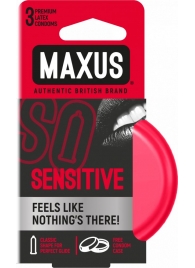 Ультратонкие презервативы в железном кейсе MAXUS Sensitive - 3 шт. - Maxus - купить с доставкой в Тюмени
