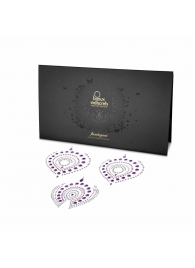 Фиолетово-розовые наклейки на грудь и зону бикини FLAMBOYANT - Bijoux Indiscrets купить с доставкой