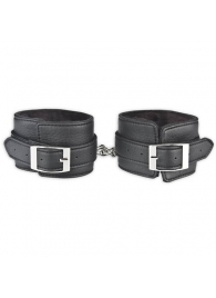 Черные фиксаторы для ног на цепи с мехом внутри - Lux Fetish - купить с доставкой в Тюмени