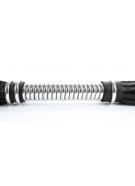 Черная плеть с серебристой ручкой - 44 см. - БДСМ Арсенал - купить с доставкой в Тюмени