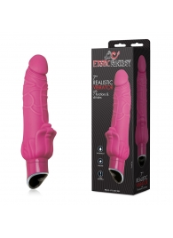 Розовый рельефный силиконовый вибромассажер - 18 см. - Erotic Fantasy