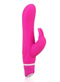 Розовый силиконовый вибратор со стимулятором клитора - 21 см. - Erotic Fantasy