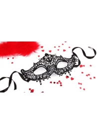 Черная ажурная текстильная маска  Памелла - Erowoman-Eroman купить с доставкой