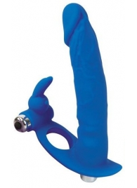 Синяя вибронасадка для двойного проникновения - 15 см. - Bior toys - купить с доставкой в Тюмени