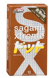 Презервативы Sagami Xtreme FEEL UP с точечной текстурой и линиями прилегания - 10 шт. - Sagami - купить с доставкой в Тюмени