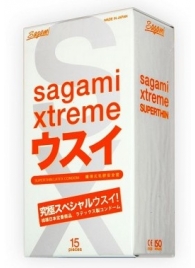 Ультратонкие презервативы Sagami Xtreme SUPERTHIN - 15 шт. - Sagami - купить с доставкой в Тюмени