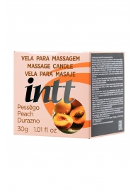 Массажная свеча для поцелуев Peach с ароматом персика - 30 гр. - INTT - купить с доставкой в Тюмени