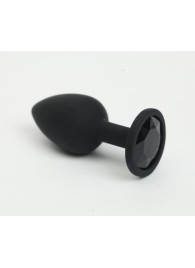Черная анальная пробка с черным стразом - 7,6 см. - 4sexdreaM - купить с доставкой в Тюмени