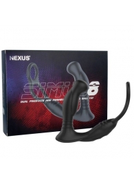 Черная анальная пробка NEXUS SIMUL8 с фиксацией на теле кольцами - Nexus Range - в Тюмени купить с доставкой