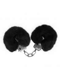 Черные меховые наручники Love с ключиками - Baile - купить с доставкой в Тюмени