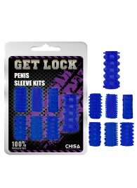 Набор из 7 синих насадок на пенис Get Lock - Chisa - #SOTBIT_REGIONS_UF_V_REGION_NAME# купить с доставкой