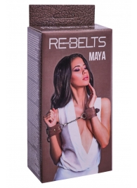 Коричневые кожаные наручники Maya - Rebelts - купить с доставкой в Тюмени