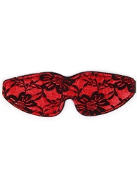 Красная маска на глаза с черным кружевом - Notabu - купить с доставкой в Тюмени