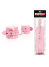 Розовые мягкие наручники на регулируемых ремешках - Notabu - купить с доставкой в Тюмени