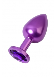 Фиолетовый анальный плаг с кристаллом фиолетового цвета - 8,2 см. - ToyFa - купить с доставкой в Тюмени
