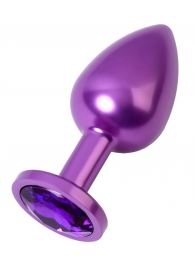 Фиолетовый анальный плаг с кристаллом фиолетового цвета - 8,2 см. - ToyFa - купить с доставкой в Тюмени