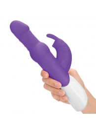 Фиолетовый вибратор-кролик с вращающимися бусинами - 25 см. - Rabbit Essentials
