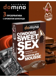 Презервативы для орального секса DOMINO Sweet Sex с ароматом шоколадного мусса - 3 шт. - Domino - купить с доставкой в Тюмени