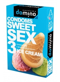 Презервативы для орального секса DOMINO Sweet Sex с ароматом мороженого - 3 шт. - Domino - купить с доставкой в Тюмени