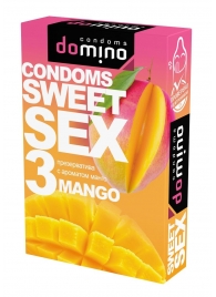 Презервативы для орального секса DOMINO Sweet Sex с ароматом манго - 3 шт. - Domino - купить с доставкой в Тюмени