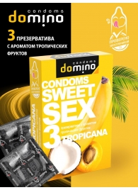 Презервативы для орального секса DOMINO Sweet Sex с ароматом тропических фруктов - 3 шт. - Domino - купить с доставкой в Тюмени