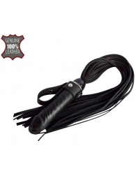 Черная плеть  Ковбой  с ручкой-фаллосом - 55 см. - Sitabella - купить с доставкой в Тюмени