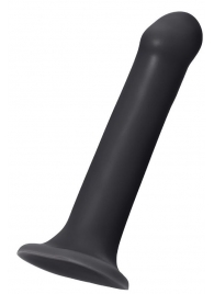 Черный фаллос на присоске Silicone Bendable Dildo L - 19 см. - Strap-on-me - купить с доставкой в Тюмени