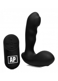 Черный стимулятор простаты Alpha-Pro 7X P-Milker Silicone Prostate Stimulator with Milking Bead - XR Brands - в Тюмени купить с доставкой