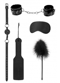 Черный игровой набор БДСМ Introductory Bondage Kit №4 - Shots Media BV - купить с доставкой в Тюмени